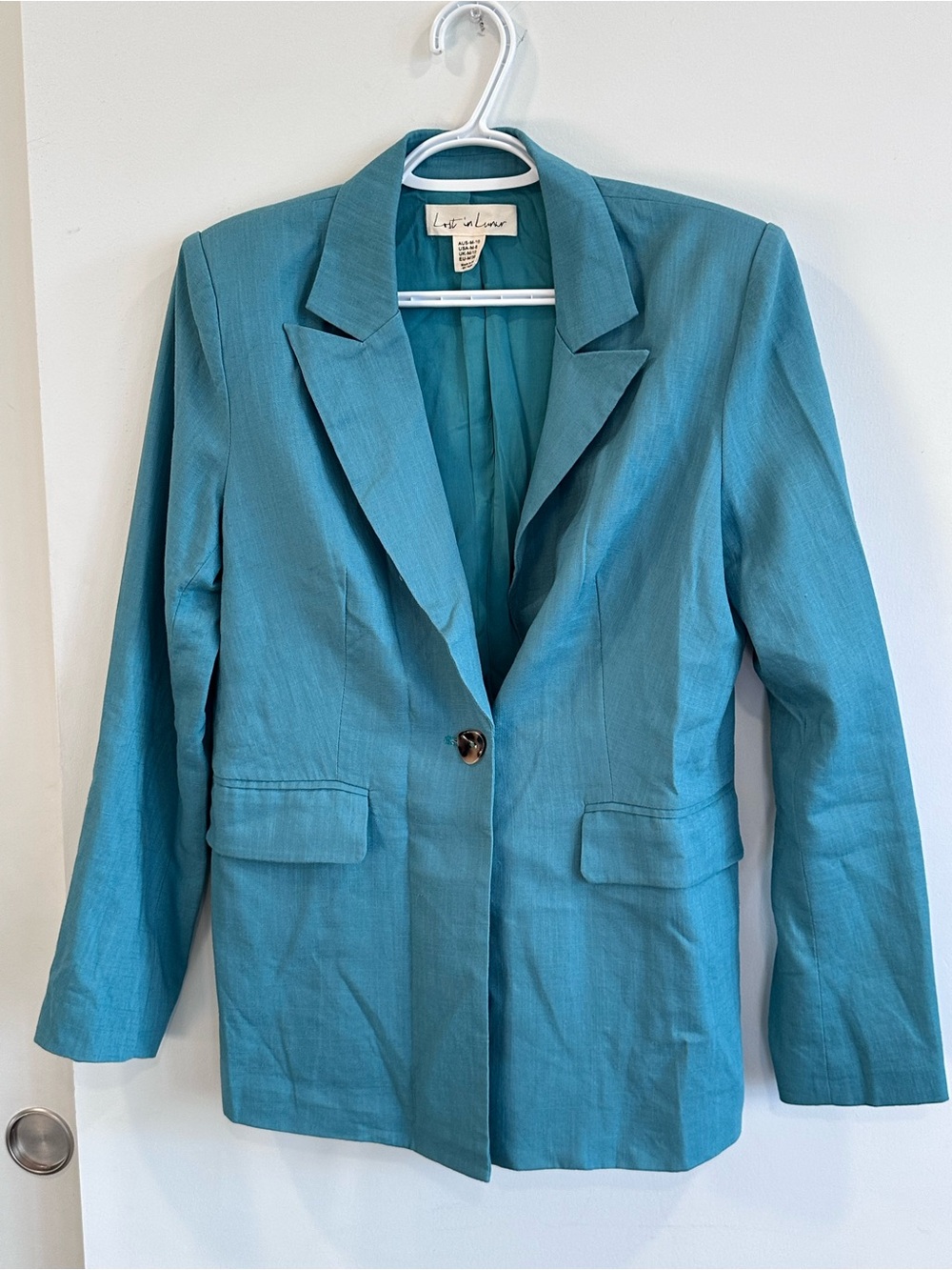 Liz Claiborne Teal-Blue Single-Button Blazer